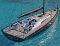 The ship in the race version. The hull and deck remain the same, only the layout changes