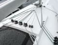 Organised trim: halyards and extenders are sometimes arranged twice so that they can also be easily operated from the edge