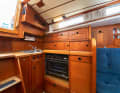 The galley has everything needed to cater for the crew of four to six people