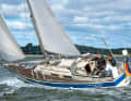 The genoa rolled up a little is enough to react to gusts of 5 to 6 Beaufort