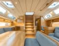 Below deck, it follows the typical shipyard line, but sets a new standard with its large windows, among other things