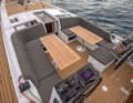 Ample: space for many in the cockpit. The tables are only different lengths for testing purposes