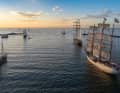 Many ships were drawn into the evening atmosphere