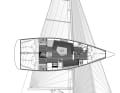 Hanse 350: Echtes Tourenschiff aus großer Werft, mit Segeltragezahl 4,5 durchaus gut betucht | Zeichnung: A. Hoppenhaus