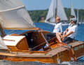 Good humour among the crew on board the 20-person dinghy cruiser "Kleine Anna", which is one of the regular guests