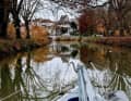 Verso sud con l'albero maestro abbassato: attraverso il Canale Reno-Rodano in autunno