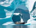 Unique: the "Polaris" close to the ice. This is what it was built for, this is where the ship and crew feel at home