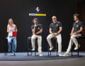 Giovanni Soldini (li.) bei der Pressekonferenz in Maranello.