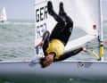 The winning somersault is reminiscent of? That's right: Erik Heil and Thomas Plößel after their great 49er successes. Ole Schweckendiek plunged into the Irish waters...