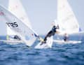 Bester deutscher Ilca-6-Steuermann nach fünf Qualifikationsrennen: Levian Büscher vom Düsseldorfer Yacht-Club.