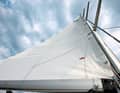 The downhaul is tight, the profile of the sail is retained