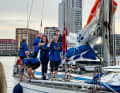 Die Crew der "Triana" vor dem Start