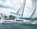 Turning both ways: If the yacht is sailing on a half-wind course, as shown here, the helmsman will tack slowly