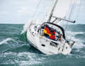Uncomfortable. Double reefed against the waves