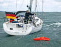 Sea anchor at the stern