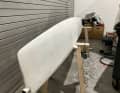 The black carbon shines through, after minimal filler work the fuselage is ready for the next two coats of paint