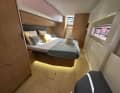 Bali 5.2: The aft owner's cabin with private access directly from the cockpit.