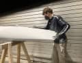 The first two layers applied with the roller were immediately sanded down again as far as possible