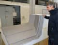 Using a CAD programme, the gap is tightly closed on the computer and a milling template for a laminating mould is created. This is used to create the new fuselage piece, which is then scarfed to the existing laminate