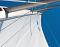 A tightly taken backstay bends the mast, the sail becomes flatter, the leech opens backstay