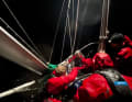 Despite seasickness and tough conditions, the crew managed to salvage the rig