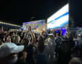 Crowd early Sunday morning: Team Malizia was celebrated at the award ceremony