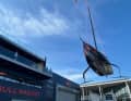 The AC75 spoiler - still intact at the Alinghi Red Bull Racing headquarters a fortnight ago