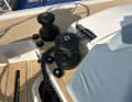 The cockpit layout of the performance version. Two winches aft of the steering columns for all sheets, halyards and trim lines. The winches are within easy reach of the helmsman as well as the crew