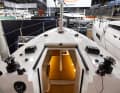 Over-complete equipment on deck: XTS lever clamps from Spinlock, diverters on both sides, Harken winches, curry clamps with swivelling base - making trimming a pleasure