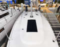 Where a deck hatch for the saloon would otherwise be expected, the shipyard has provided a large solar panel