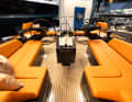 All halyards, sheets and trim lines are redirected aft to the winches by the steering columns. This makes the boat suitable for single-handed use and the guest cockpit remains free of all functions.