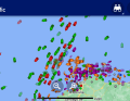 Purple tracer. The cluster of purple ship symbols marks the location of the mini fleet