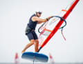 World champion Sebastian Kördel, who was surfing so fast here, was stopped by extremely light winds and seaweed after a confident start on Tuesday