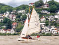 The "Woge" was built 100 years ago. Jacob rescued her from the fire in 1996 and now sails her on the Elbe