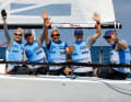 Die Schweizer J/70-Siegercrew um Steuermann Stefan Seger