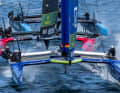 Here the German team is chased by the Swiss and the New Zealand "Black Foils".