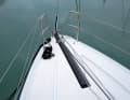 The bowsprit rests in a recess in the foredeck. This prevents water from entering the ship
