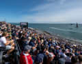 That's how close the spectators in Portsmouth are to the racing action.