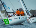 Hier segelt die Crew vom Chiemsee Yacht Club zum Erstliga-Sieg auf dem Bodensee | Foto Julius Osner/DSBL