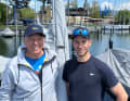 Philipp Autenrieth und Jochen Schümann im Bayerischen Yacht-Club am Starnberger See.