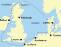 Verschiedene Routen bieten sich für ein Sabbatical an. Hier z. B. rund Nordsee und England | Karte: YACHT