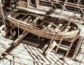 L'annexe du "HMS Chesapeake", solidement arrimée, a été reproduite de mémoire, comme tout le reste du modèle.