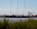 Amazon founder Jeff Bezos' 125-metre yacht had to move there because the marina was too small
