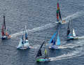 The start of the Ocean Race Europe off Kiel from the sky.
