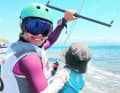 Formula kiter Leonie Meyer with son Levi