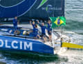 Came into the stage finish in 2nd place in daylight: Kevin Escoffier and his crew on "Holcim - PRB"