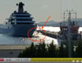 Heftiger Protest: Ukrainische Optisegler blockierten im März 2022 die Megayacht des russischen Oligarchen Roman Abramovich
