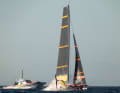 At this moment, the boat lost speed and thus lost buoyancy downwind