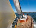 Wide side decks and striking superstructure
