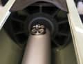 The spindle is also made of aluminium. The integrated cover can be seen on the boom cam